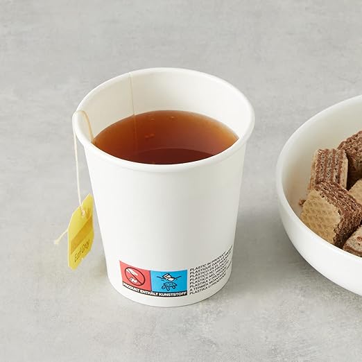 Gobelets en carton pour boissons chaudes, 207 ml, 100 unité, lot de 1, Carton, Polyéthylène, Blanc