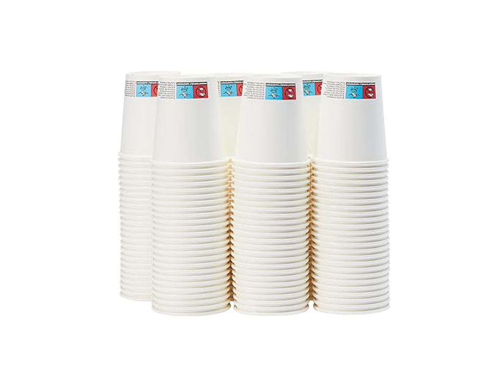 Gobelets en carton pour boissons chaudes, 207 ml, 100 unité, lot de 1, Carton, Polyéthylène, Blanc