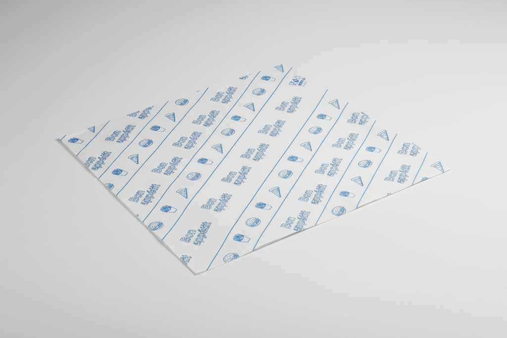 🍔 Papier d’Emballage Alimentaire 25x32 cm / 33x40 cm – Blanc / Bleu / Rouge Lot de 1000 feuilles