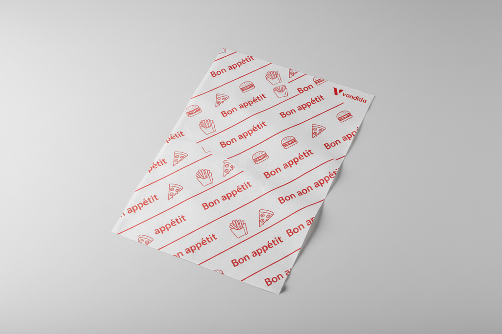 🍔 Papier d’Emballage Alimentaire 25x32 cm / 33x40 cm – Blanc / Bleu / Rouge Lot de 1000 feuilles
