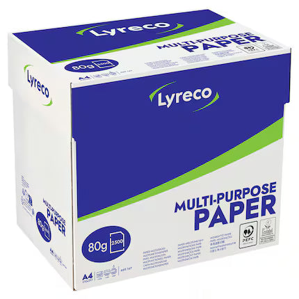 Papier blanc A4 Lyreco - multi-usages - 80 g - carton 2500 feuilles